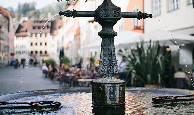 Trinkwasserbrunnen in der Marktgasse in Feldkirch. 